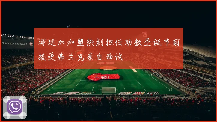 海廷加加盟热刺担任助教圣诞节前接受弗兰克亲自面试